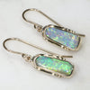Natural Australian  Boulder Opal Gold Earrings (12 x 4mm) Code GE44