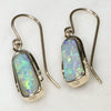 Natural Australian  Boulder Opal Gold Earrings (12 x 4mm) Code GE44