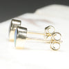Natural Australian Boulder Opal Gold Earring Studs (4.5 x 3.5mm) Code GE38