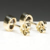 Natural Australian Boulder Opal Gold Earring Studs (4.5 x 3.5mm) Code GE38