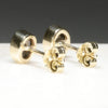 Natural Australian Boulder Opal Gold Earring Studs (4.5 x 3.5mm) Code GE38