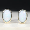 Natural Australian White Opal Solid Studs