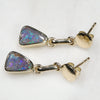 Natural Australian  Boulder Opal Gold Earrings (7 x 5mm) Code GE27