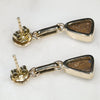 Natural Australian  Boulder Opal Gold Earrings (7 x 5mm) Code GE27