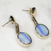 Australian Boulder Opal Gold Earrings (9 x7mm) Code GE39