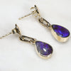 Australian Boulder Opal Gold Earrings (8 x 5mm) Code GE28
