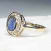 Natural Australian Solid Boulder Opal and Diamond Gold Ring Size 7  Code - RL46