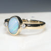 Natural Australian Boulder Opal and Diamond Gold Ring - Size 6.5 Code - RL42