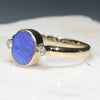Natural Australian Boulder Opal and Diamond Gold Ring  - Size 7.5 Code - RL34