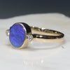 Natural Australian Boulder Opal and Diamond Gold Ring  - Size 7.5 Code - RL34