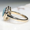 Natural Australian Black Opal and Diamond Gold Ring Size 7 Code - RL29