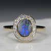 Natural Opal-Natural Diamonds-10k Gold