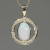 Beautifu l18k Gold Natural Opal and Diamond Pendant 