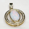 Natural Australian White Opal and Diamond 18K Gold Pendant (10mm x 8mm) Code -GPA87