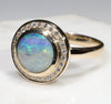 Natural Australian Boulder Opal and Diamond  Gold Ring Size 7.5 Code - RL31