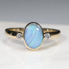 Solid Opal- Natural Diamonds-10k Gold