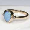 Natural Australian Boulder Opal and Diamond Gold Ring - Size 7 Code - RL28
