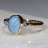 Natural Australian Boulder Opal and Diamond Gold Ring - Size 7 Code - RL28