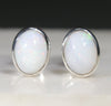 Natural Australian White Opal Silver Stud Earring Code -SE301