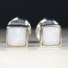 Natural Australian Solid White Opal Earrings