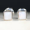Natural Australian White Opal Silver Stud Earring Code -SE307
