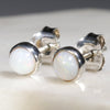 Natural Australian White Opal Silver Stud Earring Code -SE299