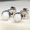 Natural Australian White Opal Silver Stud Earring Code -SE299