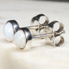 Natural Australian White Opal Silver Stud Earring Code -SE299