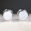 Natural Australian White Opal Silver Stud Earring Code -SE302