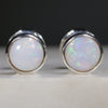 Coober Pedy White Opal Silver Studs