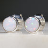 Natural Australian White Opal Silver Stud Earring Code -SE302