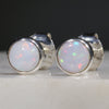 Natural Australian White Opal Silver Stud Earring Code -SE302