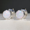 Natural Australian White Opal Silver Stud Earring Code -SE302