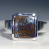 Natural Boulder Opal Matrix Mens Silver Ring -Size 11.25 Code-SM87