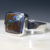 Natural Boulder Opal Matrix Mens Silver Ring -Size 11.25 Code-SM87
