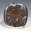 Natural Australian Opalized Wood Fossil Silver Men's Ring