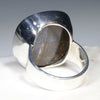 Natural Opalizied Wood Fossil Mens Silver Ring -Size 12.25 Code-SM82