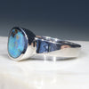 Australian Solid Boulder Opal Silver Ring - Size 10.75 Code - SM83