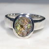Australian Solid Boulder Opal Silver Ring - Size 10 Code - SM90