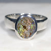 Australian Solid Boulder Opal Silver Ring - Size 10 Code - SM90