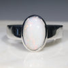 White Opal Ring Sterling Silver