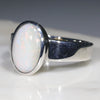Australian Solid White Opal Silver Ring - Size 9.5 Code - SM86
