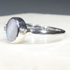 Australian Solid Boulder Opal and Diamond Silver Ring - Size 6 Code - RS84