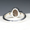 Australian Solid Boulder Opal and Diamond Silver Ring - Size 6 Code - RS84