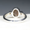 Australian Solid Boulder Opal and Diamond Silver Ring - Size 6 Code - RS84