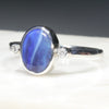 Australian Solid Boulder Opal and Diamond Silver Ring - Size 8.5 Code - RS92