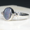 Sterling Silver-Solid Opal- Natural Diamonds