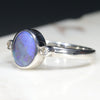 Australian Solid Boulder Opal and Diamond Silver Ring - Size 7 Code - RS65
