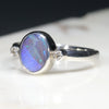 Sterling Silver-Solid Opal- Natural Diamonds