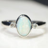 Sterling Silver- Natural Solid Opal- Natural Diamonds